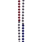 36" Red-Silver-Blue  (7mm) Bead Necklace - Red-silver-blue