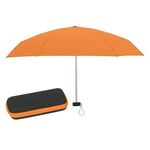37" Arc Telescopic Folding Travel Umbrella With Eva Case - Orange