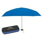 37" Arc Telescopic Folding Travel Umbrella With Eva Case - Royal Blue