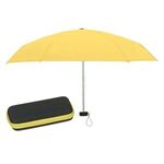 37" Arc Telescopic Folding Travel Umbrella With Eva Case - Yellow