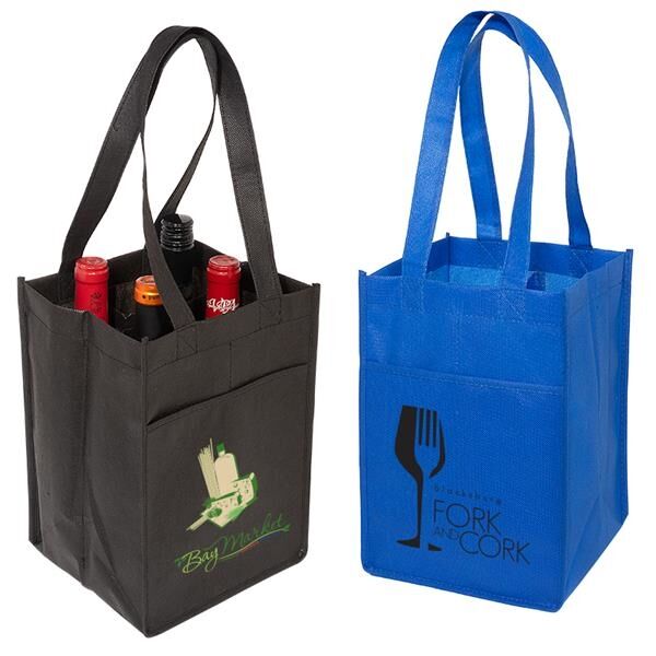 Main Product Image for 4 Bottle Wine Tote (Non-Woven)
