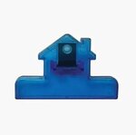 4" House Shaped Bag Clip - Translucent Blue