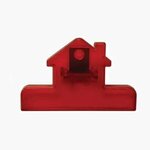 4" House Shaped Bag Clip - Translucent Red
