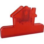 4" House Shaped Bag Clip - Translucent Red