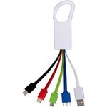 4 in 1 Octopus Charging Cable (Micro, Mini, USB c) - White-multi Color