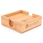 Buy 4-Piece Bamboo Coaster Set with Holder