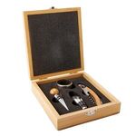 4 Piece Bamboo Wine Tool Set - Light Brown