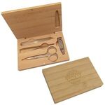 Buy Custom Printed 4 Piece Manicure Set In Bamboo Case