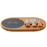 4 Piece Oval Slate Cheese Board Set