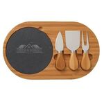 4 Piece Oval Slate Cheese Board Set