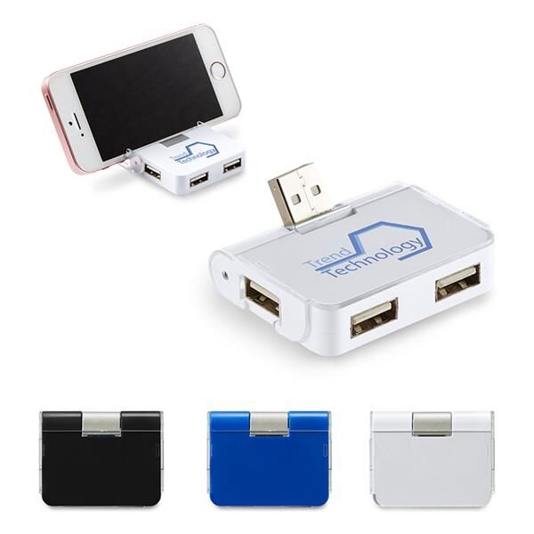 Main Product Image for 4-Port USB Hub with Phone Holder