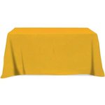 4 Sided Poly/Cotton Twill Flat Table Cover-Screen Printed 6ft - Athletic Gold