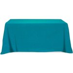 4 Sided Poly/Cotton Twill Flat Table Cover-Screen Printed 6ft - Teal