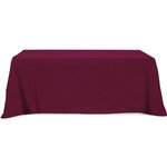 4 Sided Poly/Cotton Twill Flat Table Cover-Screen Printed - Burgundy