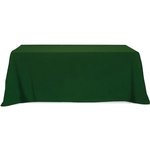 4 Sided Poly/Cotton Twill Flat Table Cover-Screen Printed - Forest Green