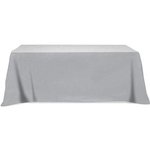 4 Sided Poly/Cotton Twill Flat Table Cover-Screen Printed - Gray