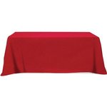 4 Sided Poly/Cotton Twill Flat Table Cover-Screen Printed - Red