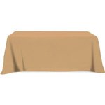 4 Sided Poly/Cotton Twill Flat Table Cover-Screen Printed - Tan