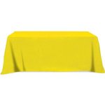 4 Sided Poly/Cotton Twill Flat Table Cover-Screen Printed - Yellow