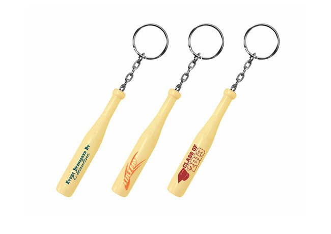 Main Product Image for Custom Imprinted Key Chain with Wood Baseball Bat 4"