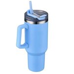 40 oz Double Wall Tumbler with Handle and Straw - Light Blue