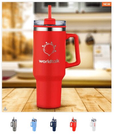 Main Product Image for 40 oz Double Wall Tumbler with Handle and Straw