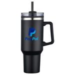 40 oz PP Lined Double Wall Tumbler w/ Handle and Straw -  