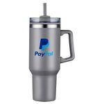 40 oz PP Lined Double Wall Tumbler w/ Handle and Straw -  