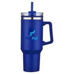 40 oz PP Lined Double Wall Tumbler w/ Handle and Straw -  