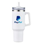 40 oz PP Lined Double Wall Tumbler w/ Handle and Straw -  