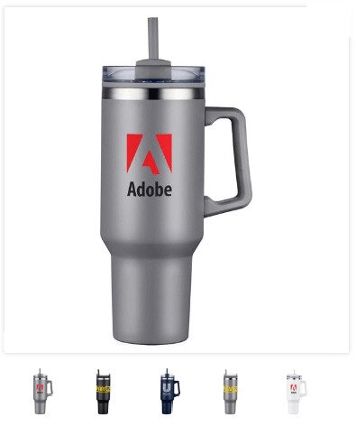 Main Product Image for 40 oz. Double Wall Tumbler With Handle and Straw