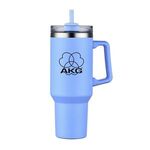 40 Oz. Stainless Steel Travel Mug with Handle and Straw -  