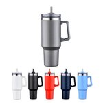 40 Oz. Stainless Steel Travel Mug with Handle and Straw -  