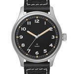 40MM METAL MATTE SILVER CASE, 3 HAND MVMT, BLACK D... - Matte Silver