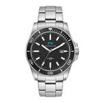 42.5MM STEEL SILVER CASE, 3 HAND MVMT, BLACK DIAL,... - Silver