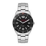 Buy 42MM METAL MATTE SILVER CASE, 3 HAND MVMT, BLACK D...