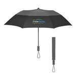 46" Arc Color Top Folding Umbrella - Black With Gray