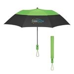 46" Arc Color Top Folding Umbrella - Black with Lime