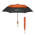 46" Arc Color Top Folding Umbrella - Black with Orange