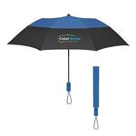 46" Arc Color Top Folding Umbrella - Black With Royal