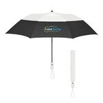 46" Arc Color Top Folding Umbrella - Black with White
