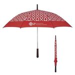 46" Arc Geometric Umbrella - Red With White