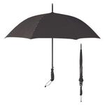 46" Arc Stripe Accent Panel Umbrella - Black With Silver