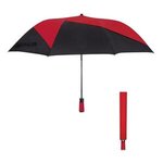 46" Vented Pinwheel Folding Umbrella - Black with Red