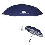 48" Arc Blanc Noir Inversion Umbrella - Navy Blue With White