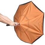 48" Arc Reflective Edge Inversion Umbrella - Orange
