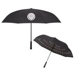 48" Arc Soho Tartan Inversion Umbrella - Black with White