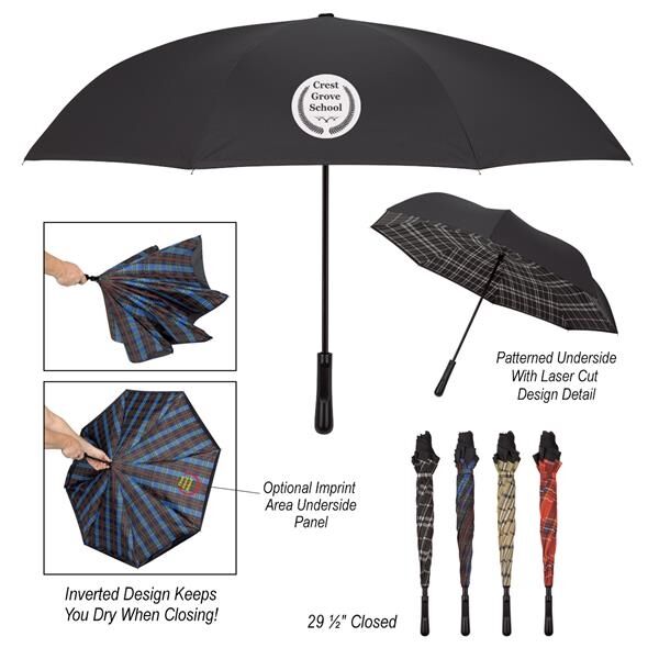 Main Product Image for Advertising 48" Arc Soho Tartan Inversion Umbrella