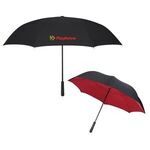 48" Arc Two-Tone Inversion Umbrella - Black with Red