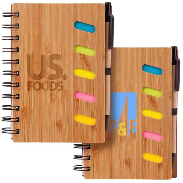 Main Product Image for 4.75 x 6 Bamboo Notebook with Pen & Sticky Notes